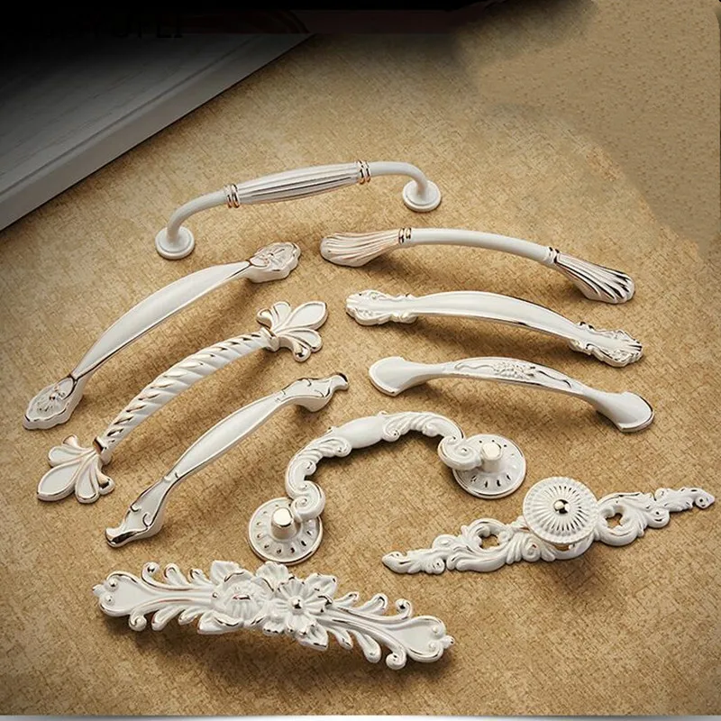 Ручки для шкафа из цинкового сплава цвета слоновой кости ручки кухонных шкафов