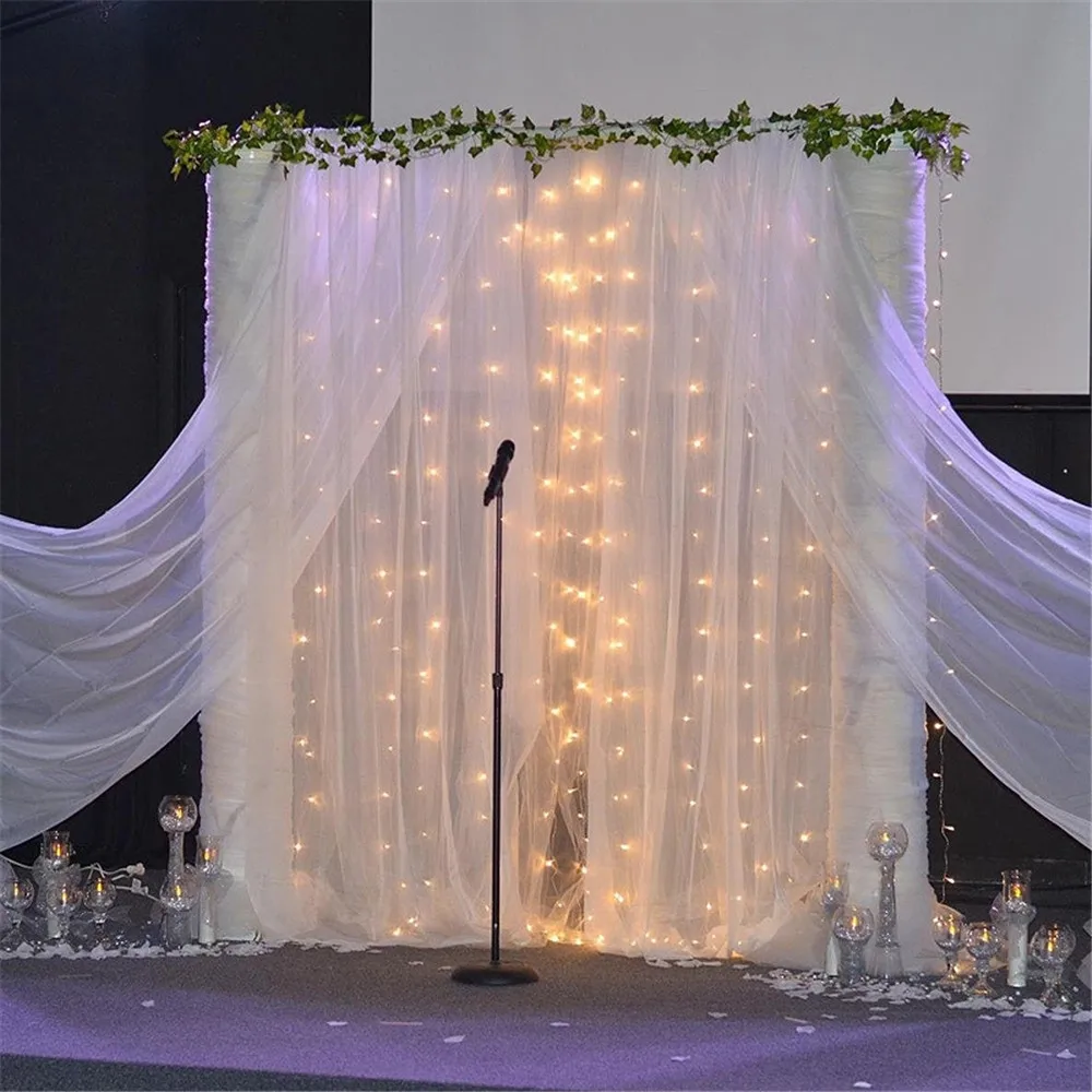 Белый прозрачный занавес для фона 2 панели шифоновая ткань драпировка Arbor свадьба