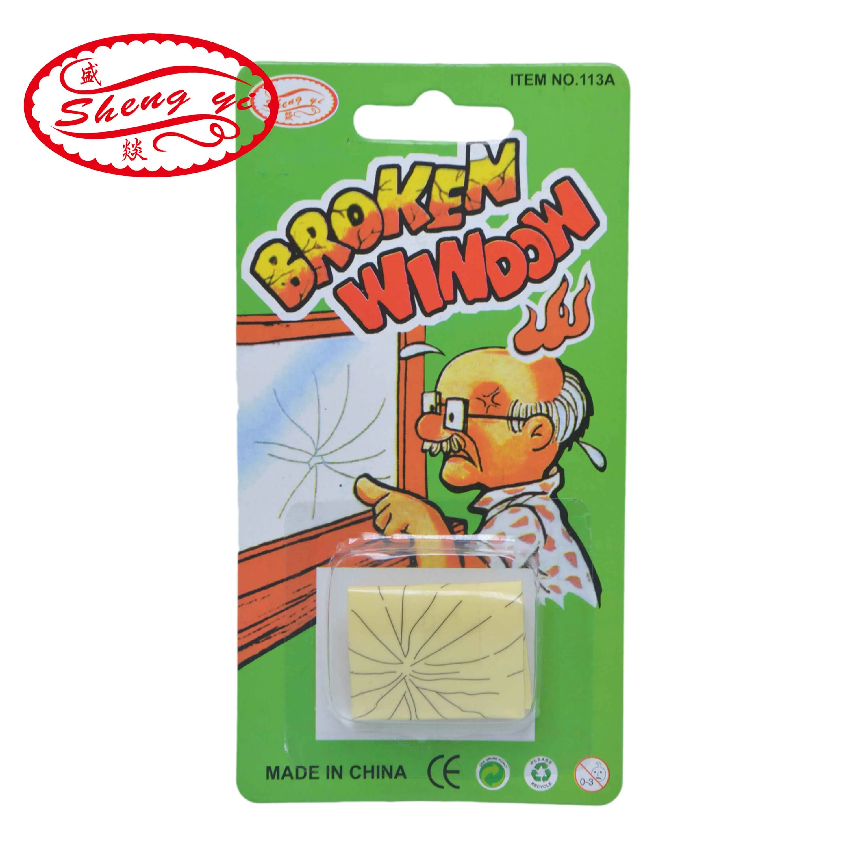 

SHENGYI 1Pcs Broken Window Stickers Funny Tricky Joking Toys April Fool's Day Gift Prank Broken Glass Sticker
