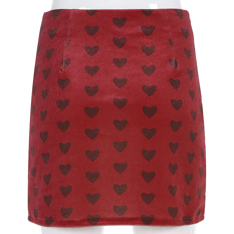 Новая Сексуальная красная бархатная юбка с высокой талией уличная одежда милая