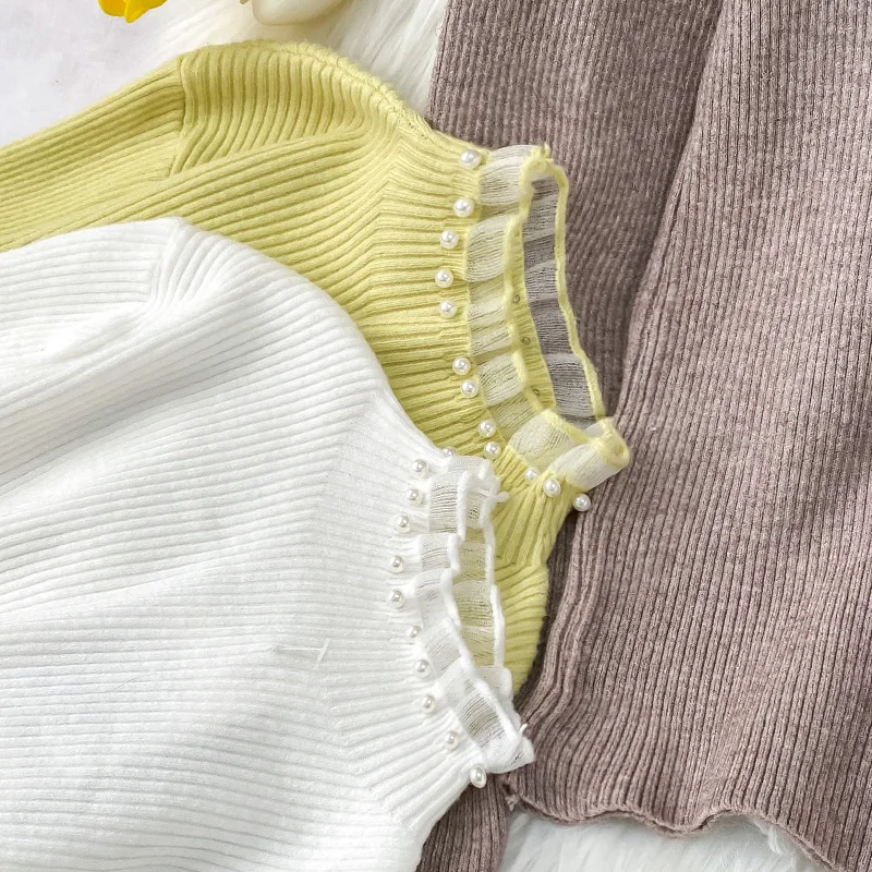 

Hair Knitted Bottoms 2021 New Spring Soft Warm Sweater Women Spring and Autumn High Waist Short Design Sense Clothes