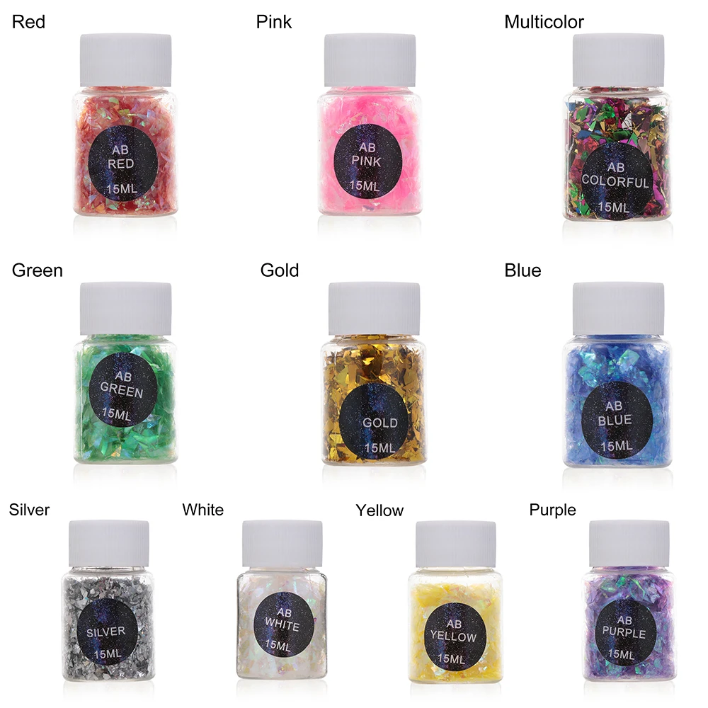 

15ml Colorful Shell Sugar Broken Pieces Flashing Debris Material UV Epoxy Resin Mold Making Jewelry Filling Handmade Crafts