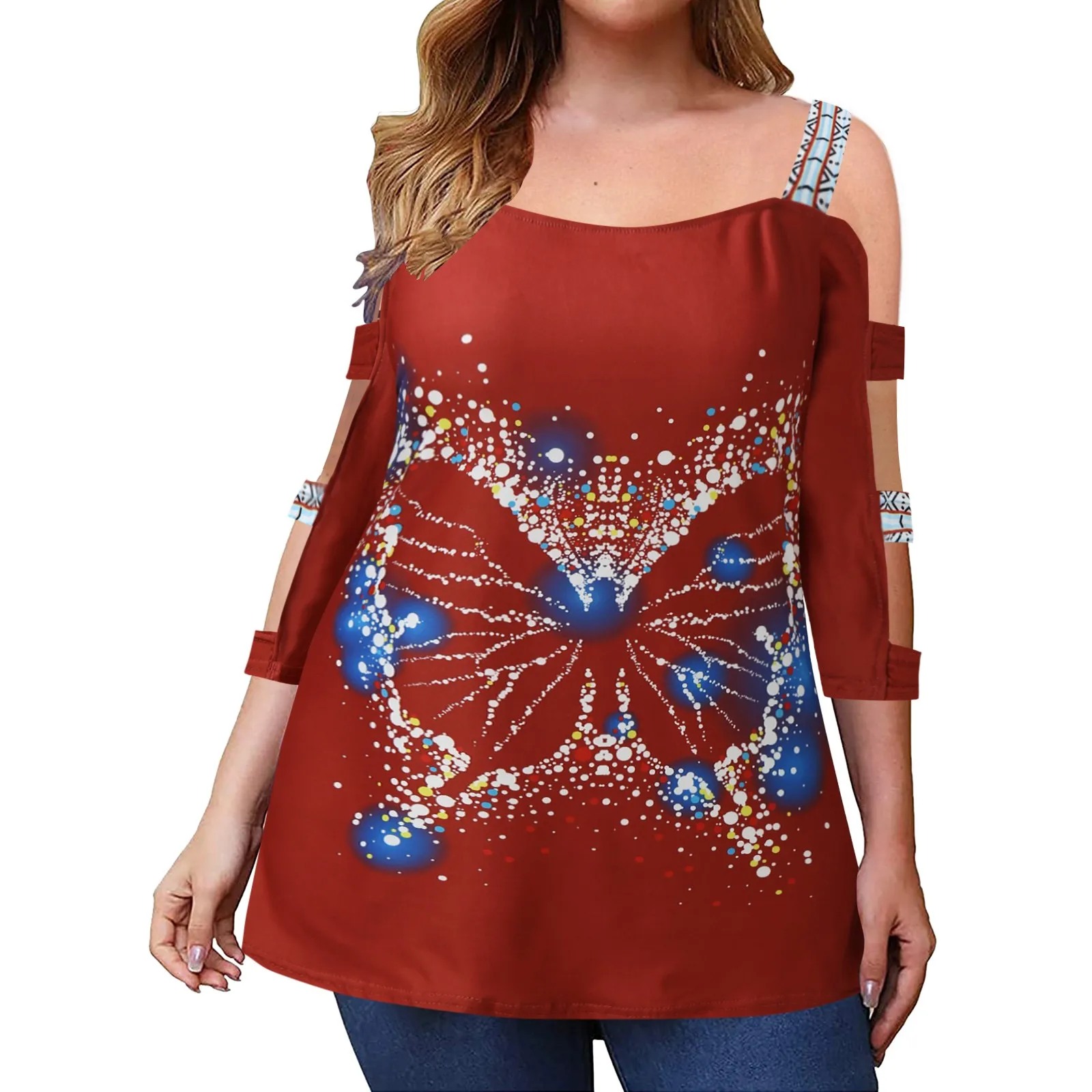 

57# Fashion Woman Blouses 2021 Plus Size Vintage Short Sleeve Shirts Summer O-neck Flowy Blouse Tunic Top L-5xl Chemise Femme