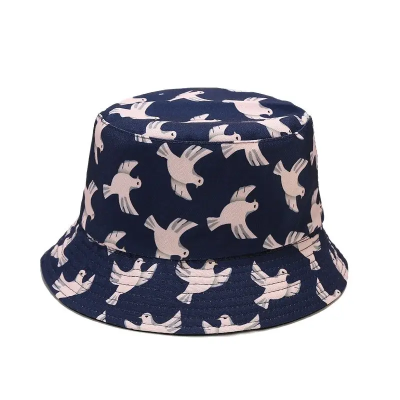 

New Fashion Reversible Black White Cow Pattern Bucket Hats Fisherman Caps for Women Gorras Summer