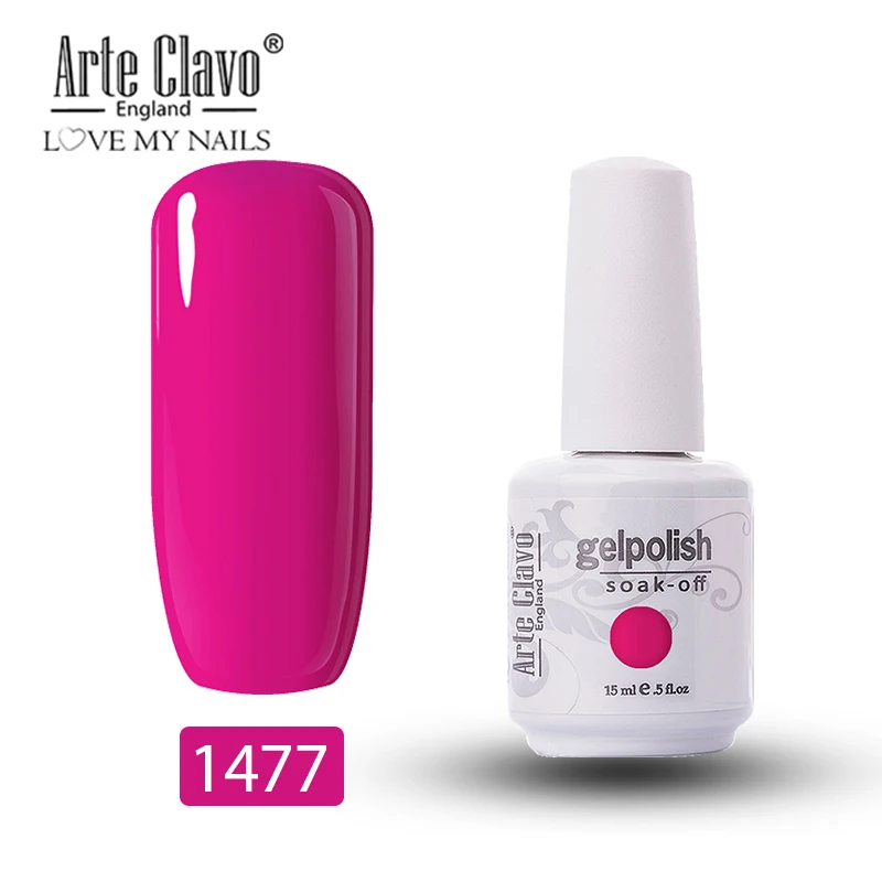1477 Arte Clavo 15 мл 244 Цвет УФ-гель для ногтей База Светодиодный Гель-лак для ногтей Гибридный впитывающий лак для ногтей Краска Гель-лак Gellack - Цвет: 1477