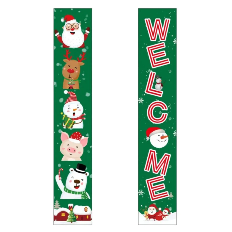 

Christmas porch sign curtain banner new outdoor porch wall Christmas decoration outdoor Christmas decoration