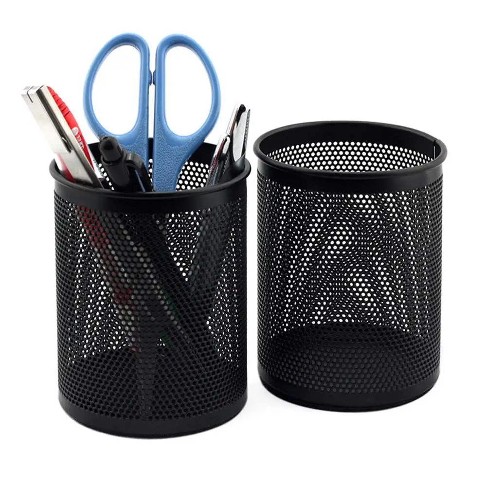 Desktop Pen Holder Metal Mesh Modern Storage Office Ornament Multi Functional Pencil Case Makeup Brush Pot Cosmetic Container | Канцтовары