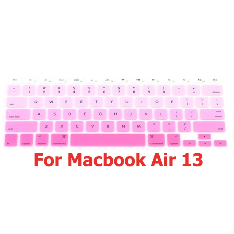 Teclado Silicona Крышка клавиатуры для Macbook Air 13 Pro 15 аксессуары английские буквы градиентные наклейки для клавиатуры Naklejki Na Klawiature - Цвет: Teclado Silicona