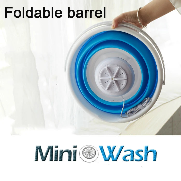 

Fold-tub Mini Washing Machine Ultrasonic Cleaning Small Portable Washer USB Dormitory Mini Laundry Machine With Folding Barrel