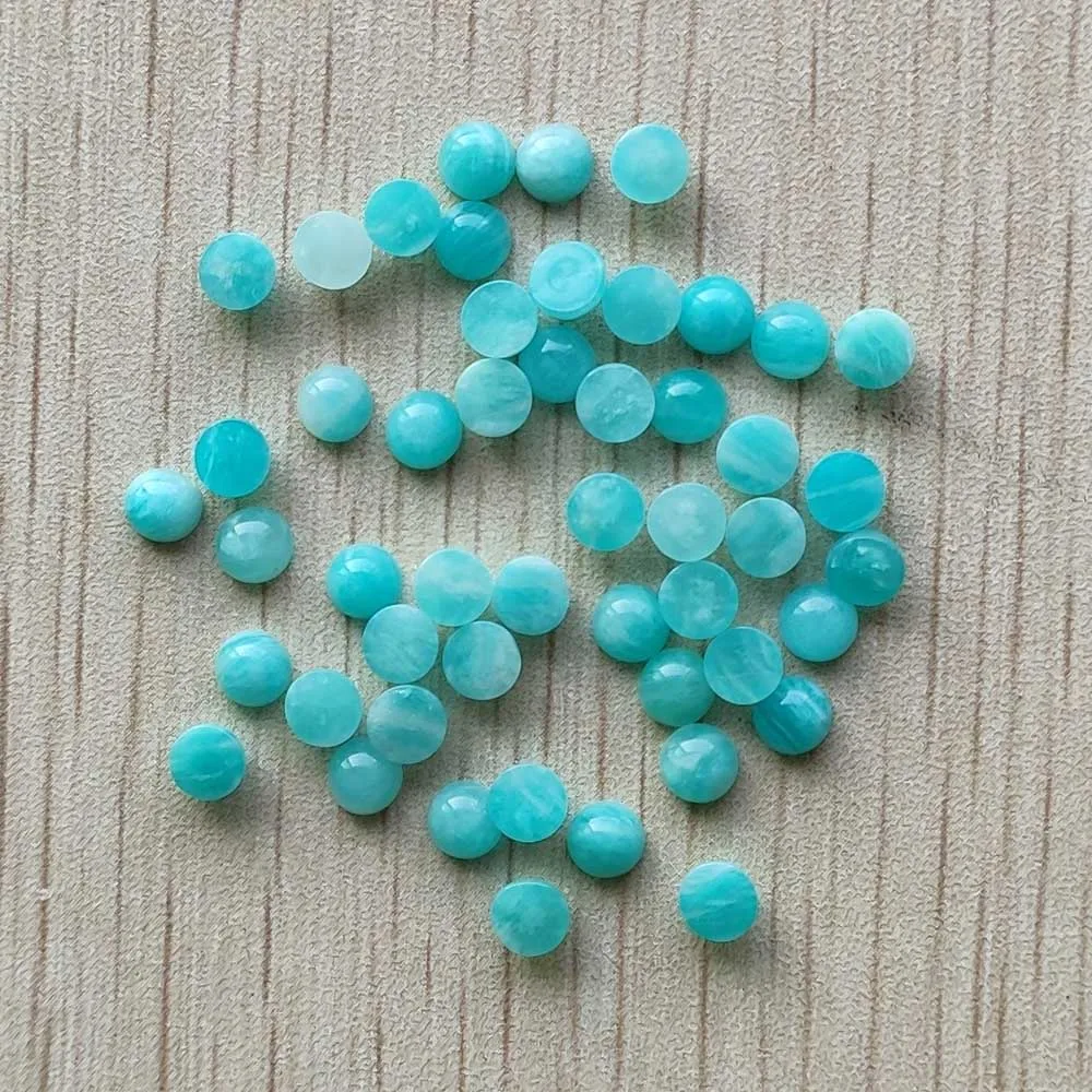 5mm Wholesale 36pcs/lot 2020 good quality natural amazonite  round cab cabochon beads for jewelry making free shipping