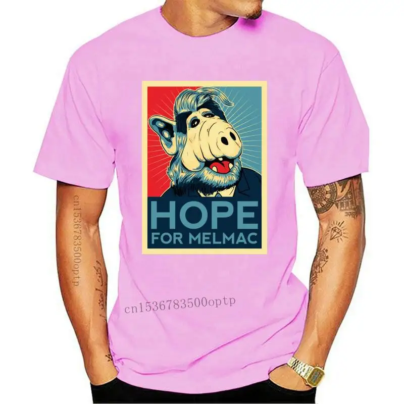 

Новинка 2021, Мужская черная футболка ALF Hope For Melmac Alien Movie TV Show, мультяшная футболка, Мужская модная футболка унисекс sbz3182