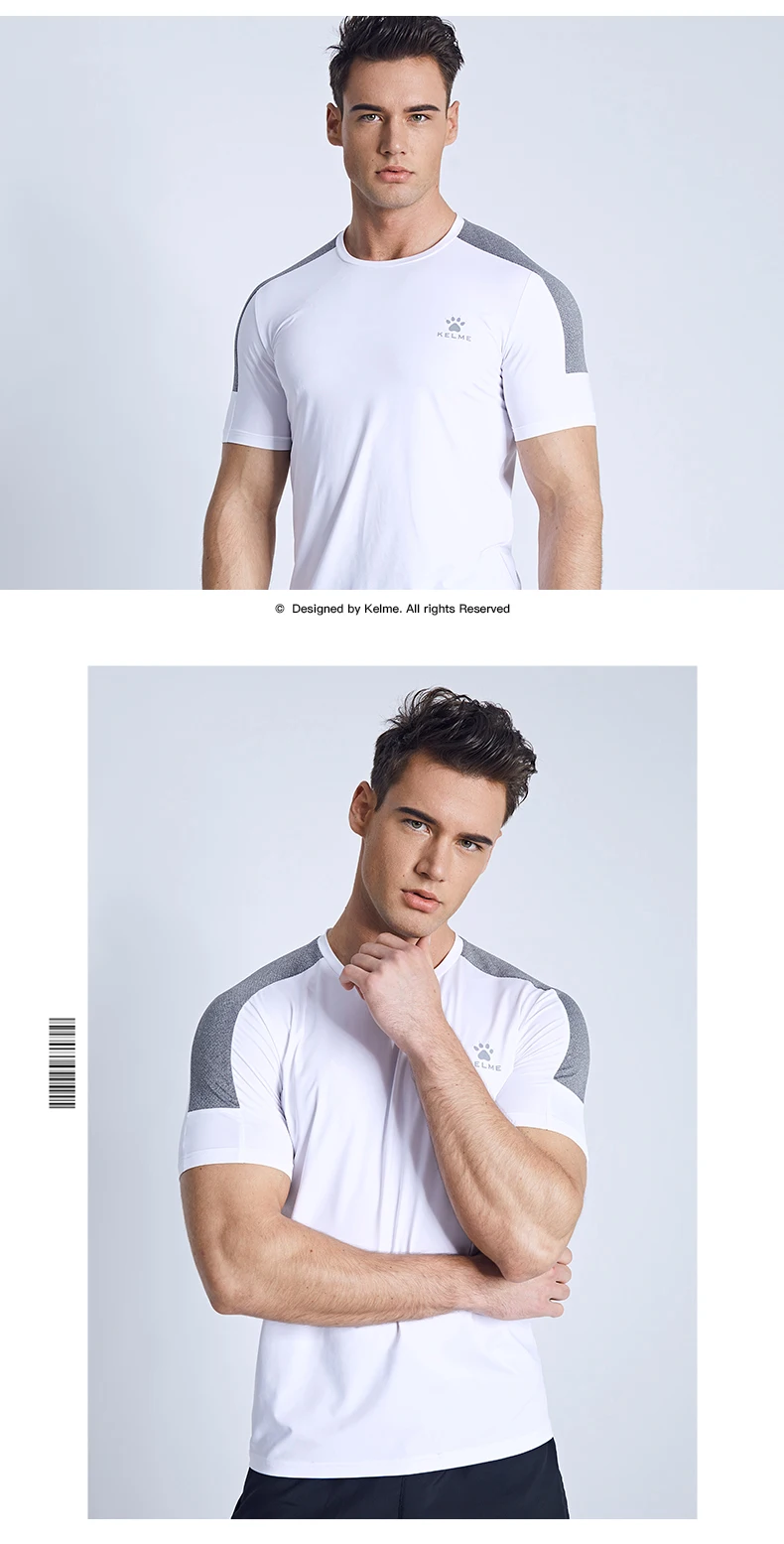 KELME Мужская футболка для футбола, баскетбола, бега, тренировок и упражнений, тренажерного зала, быстровысыхающий, для фитнеса, спорта, дышащий, компрессионный 871002