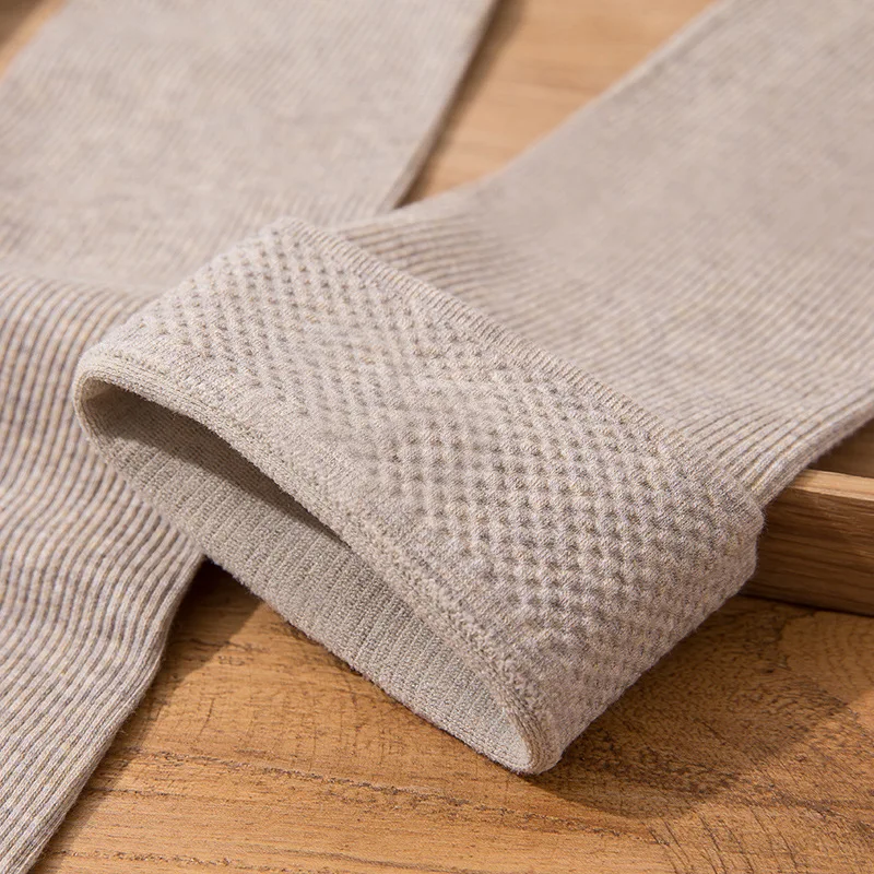 Весна Осень вертикальные полосы чесаный хлопок чулки Досуг сплошной цвет тепло