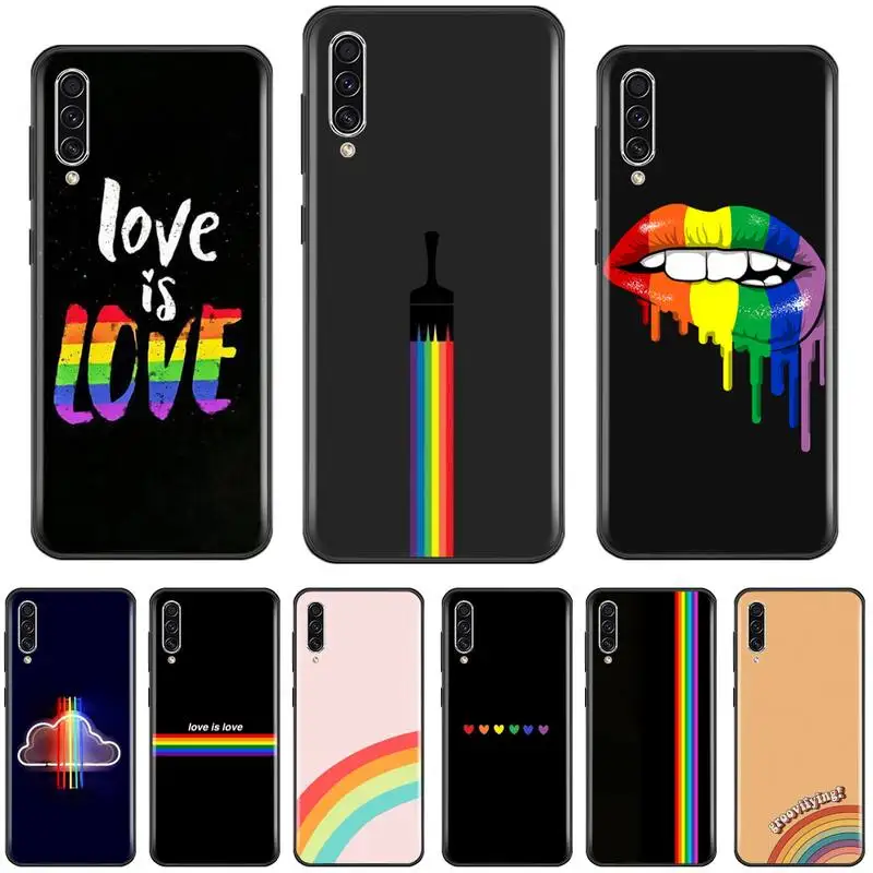 Силиконовый чехол rainbow love для телефона Samsung A20 A30 30s A40 A7 2018 J2 J7 prime J4 Plus S5 Note 9 10