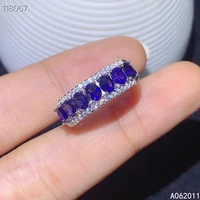 kjjeaxcmy fine jewelry natural sapphire 925 sterling silver elegant new gemstone women ring support test hot selling
