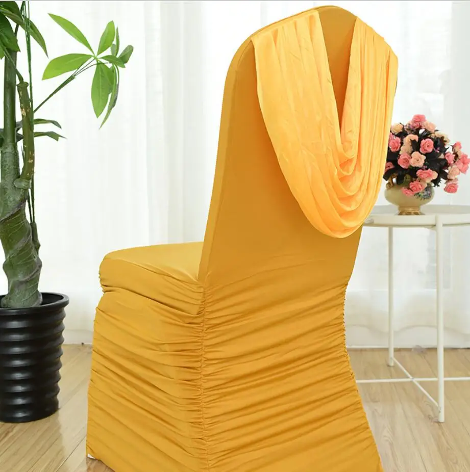 13 цветов свадебные чехлы на стулья из спандекса с оборками универсальные для