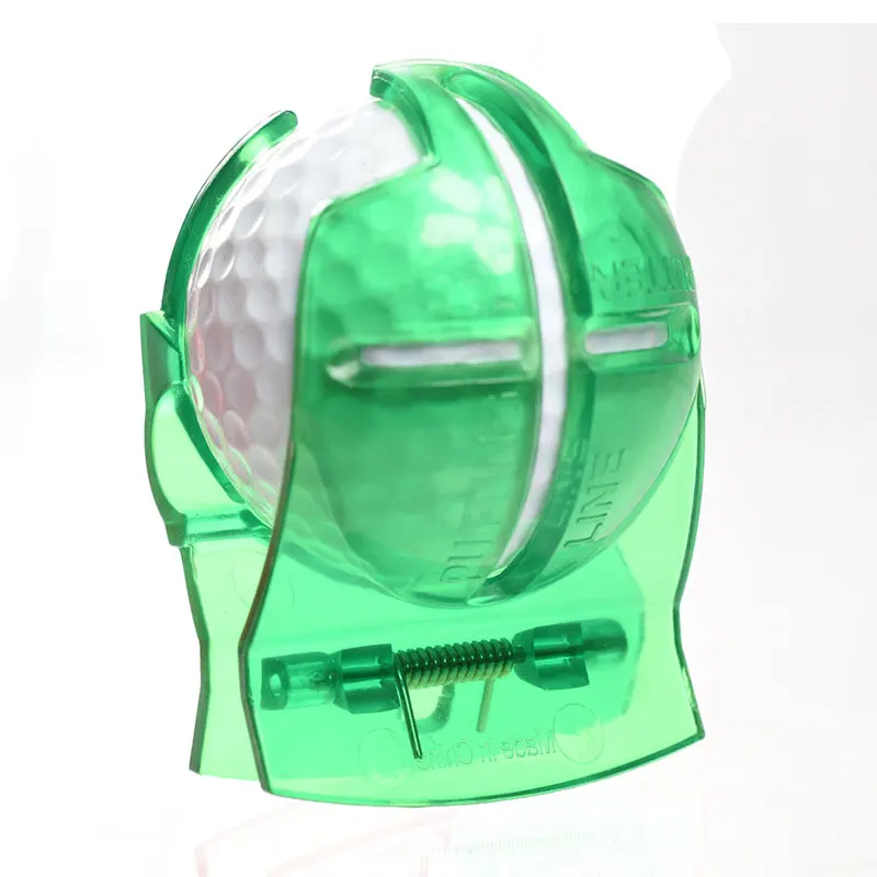 Прозрачный шарик для гольфа с зеленой линией линейка маркер шаблон знаки