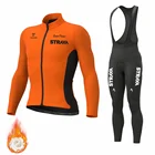 STRAVA зимний велосипедный термофлисовый комплект, одежда для велоспорта, костюм из Джерси, Мужская одежда для велоспорта, одежда для горного велосипеда, спортивные комплекты одежды для велоспорта