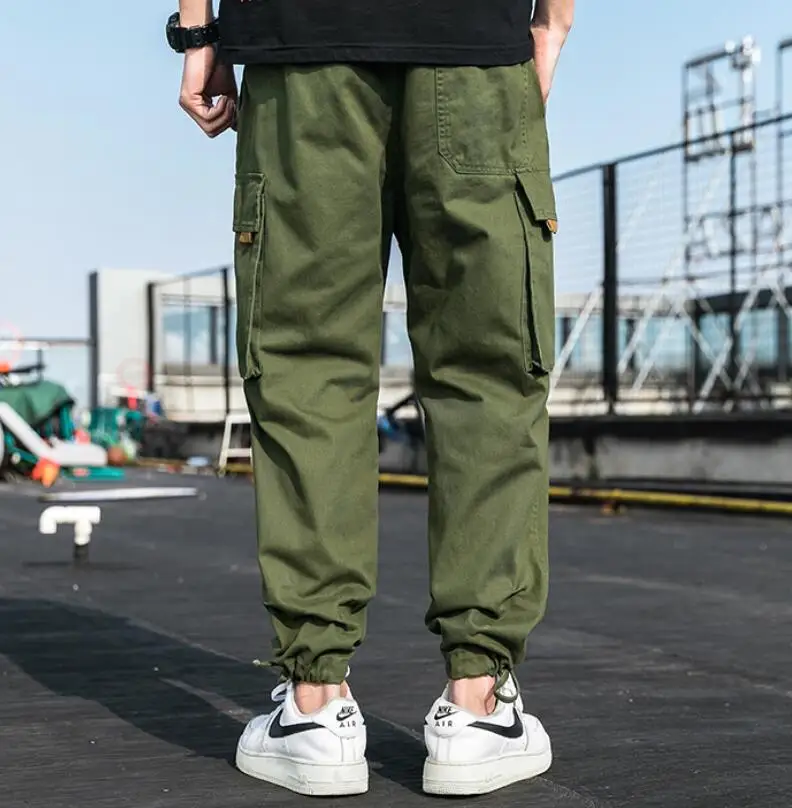 

Streetwear Men's Jogging Pants Multi-pocket Cotton Overalls Pants 2021 Spring Fashion Sweatpants Baggy Casual Trousers Man w1877