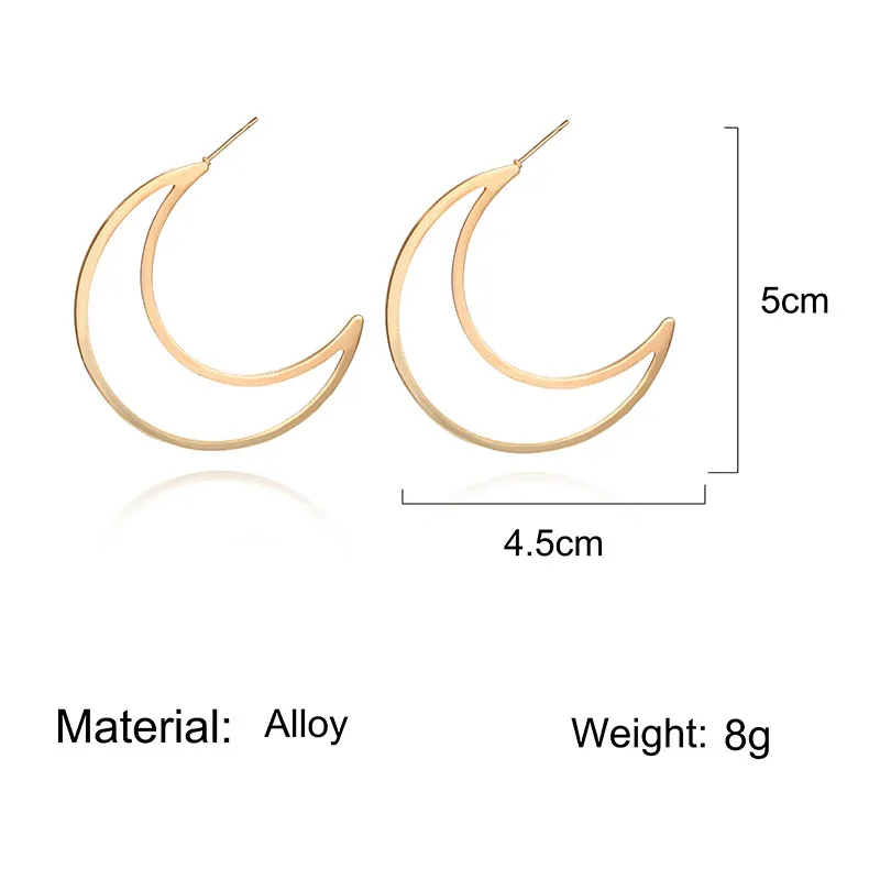 Индийские минималистичные ювелирные изделия серьги в виде полумесяца