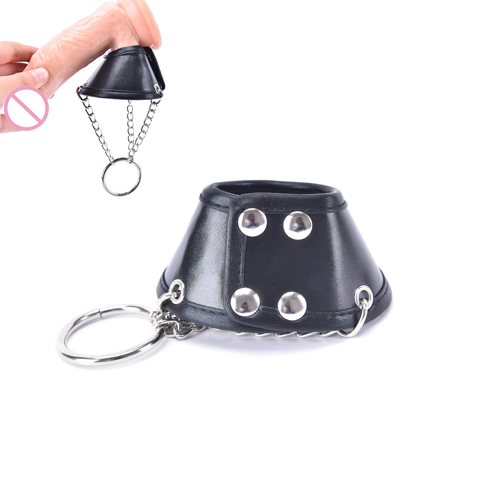 Кожаные мужские многоразовые насадки на пенис рукав Мошонка кольцо Связывание