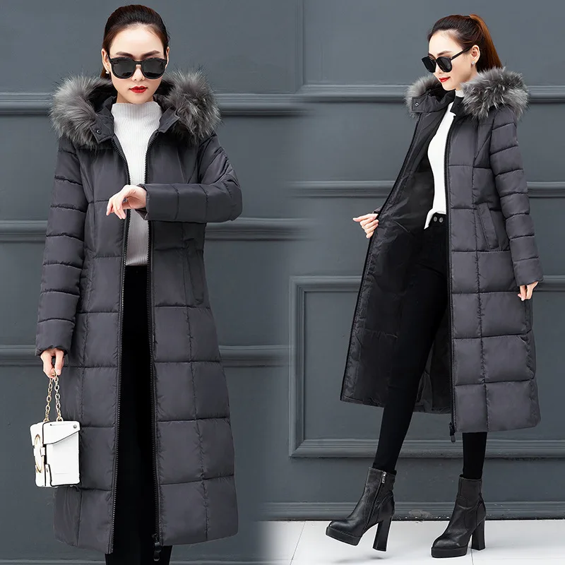 

2020 New Style Trendy Coat Women Winter Jacket Cotton Padded Warm Maxi Puffer Coat Ladies Long Coats Parka Femme Jacket