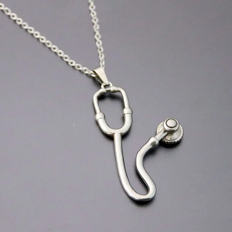 1 шт. DIY 3D Забавный стетоскоп из нержавеющей стали на заказ ожерелье готическое