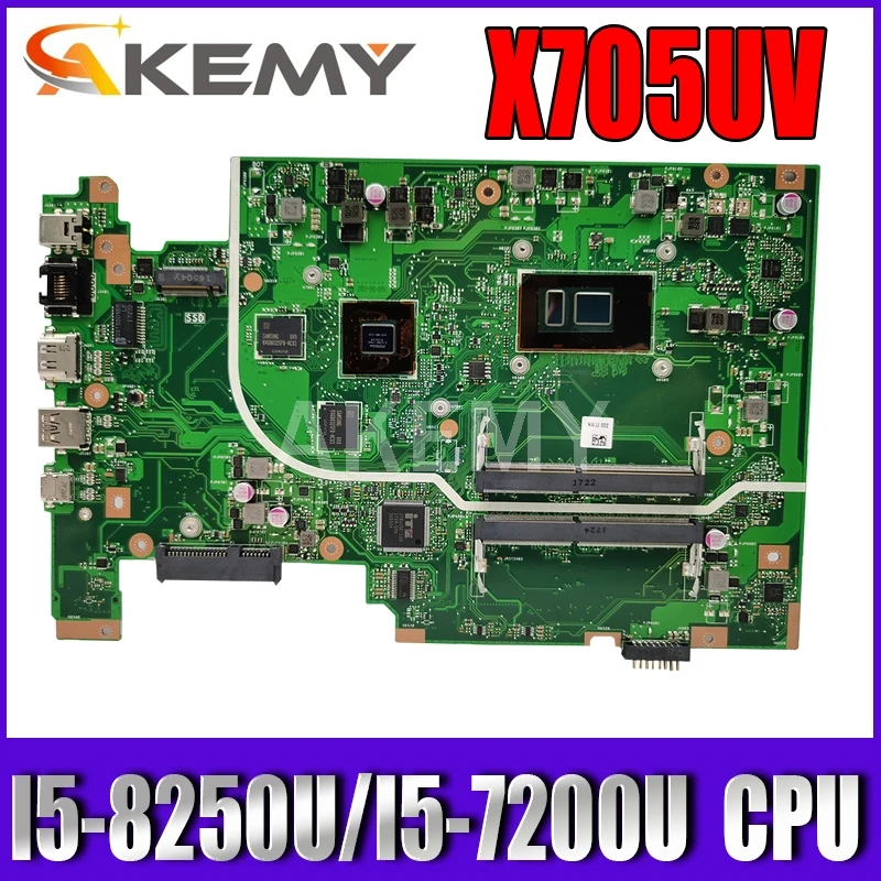 

Материнская плата Akemy для Asus Vivobook 17 X705UDR X705UQ X705UV X705UB X705UD X705U N705U материнская плата для ноутбука I5-8250U/I5-7200U