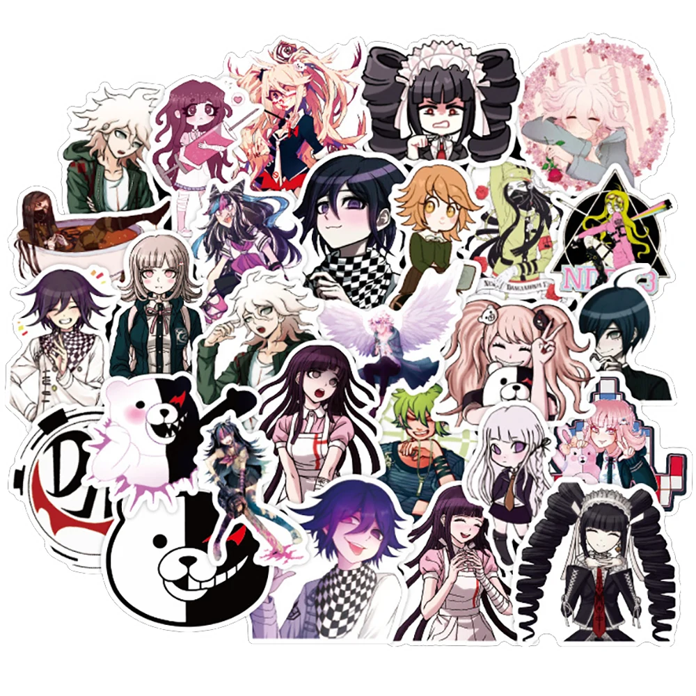 

10/30/50PCS Mixed Danganronpa Game Stickers DIY Snowboard Luggage Fridge Guitar Graffiti Waterproof Classic Kid Toy Stickers