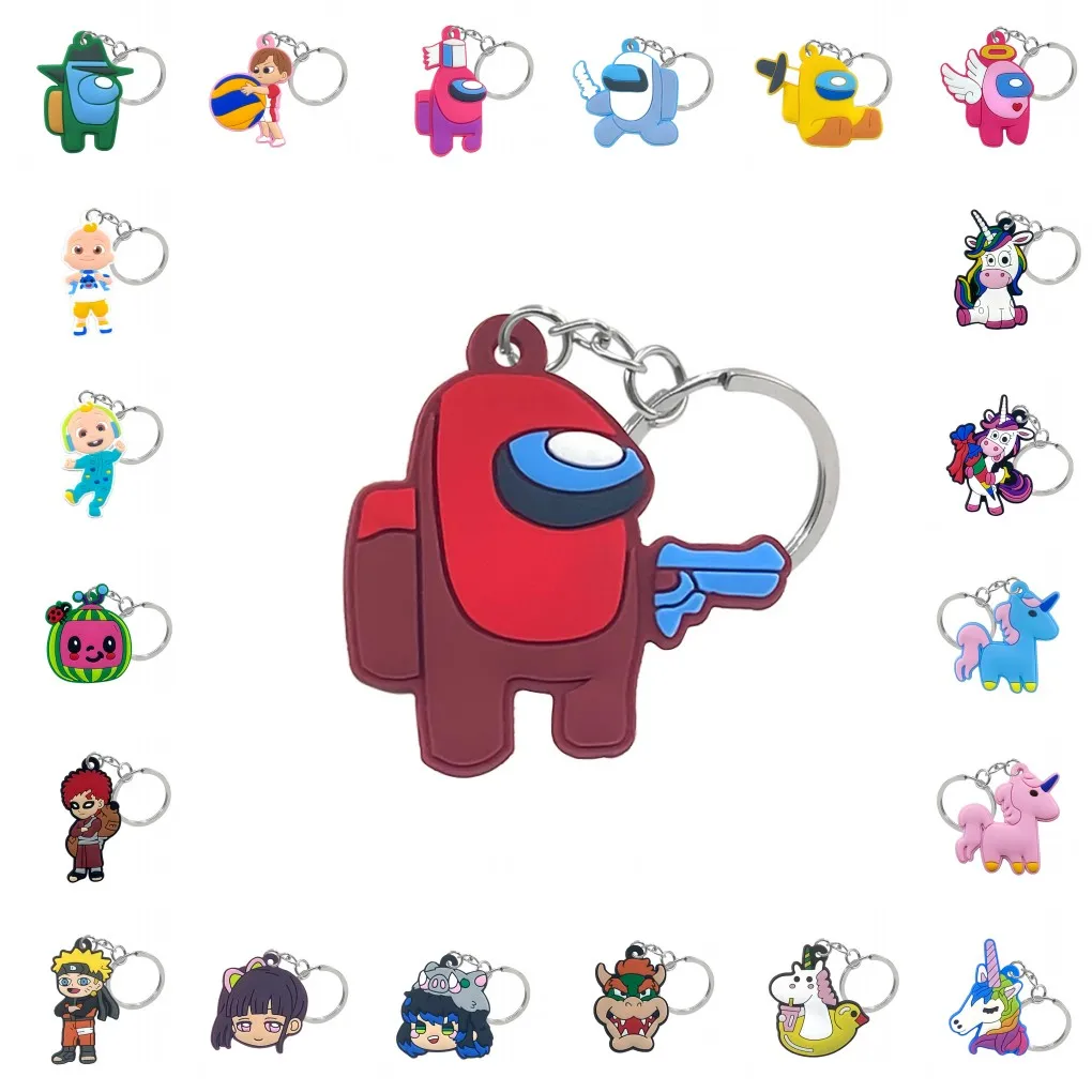 1 шт. ПВХ брелок мультяшный мини фигурка аниме для ключей держатель
