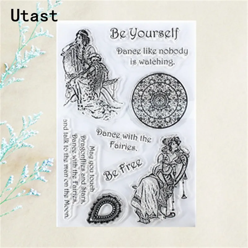 Винтажные прозрачные силиконовые штампы для танцев/прозрачные резиновые