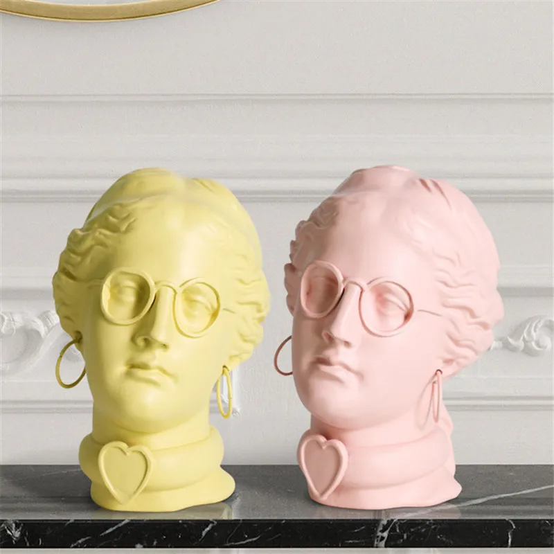 Римская мифология красота девушки бюст головные портреты розовая статуя из