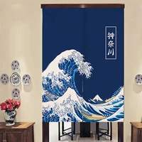 japanese polyester cotton fabric fengshui doorway curtain lucky cat kitchen restaurant bedroom decor hanging half curtains