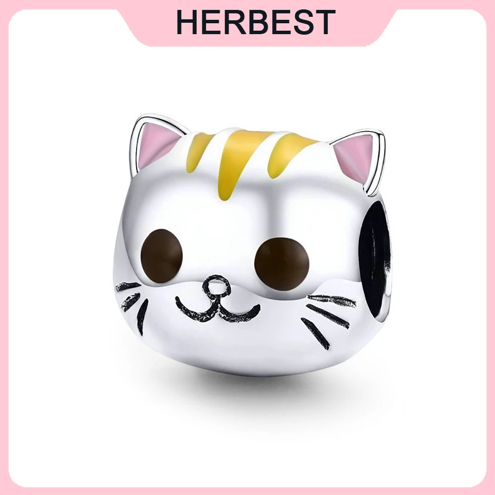 

Подлинные Подвески в виде котенка, подходят для оригинального браслета Pandora, женские Украшения «сделай сам», подарок