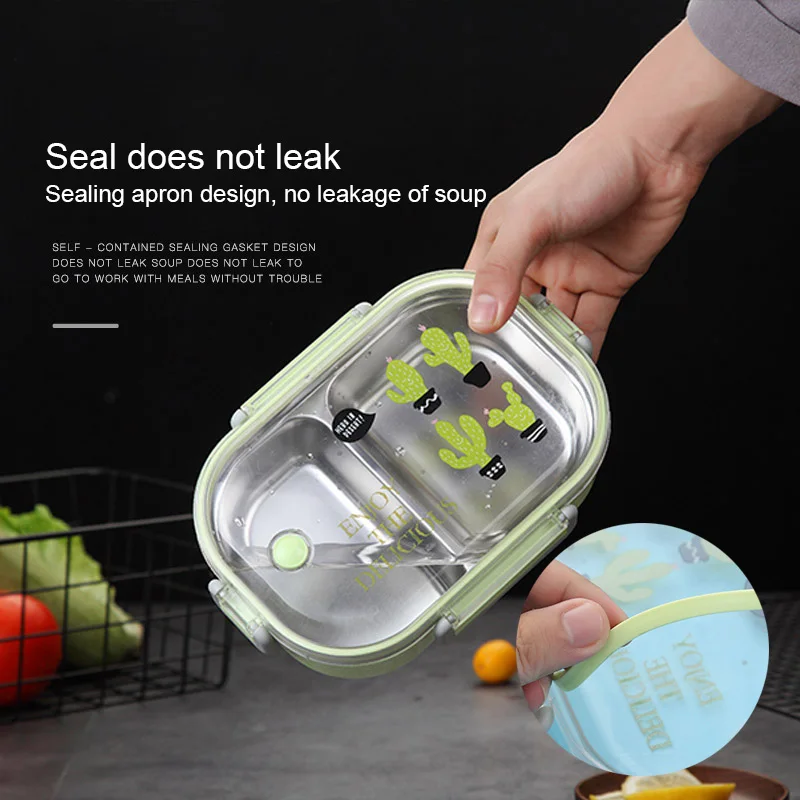 Контейнер для еды Портативный Ланч-бокс из нержавеющей стали Bento Box ланч