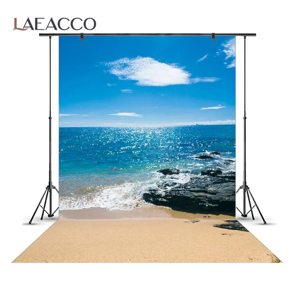 Фото фон для фотостудии тропический пляж рок облачное солнечное летнее небо