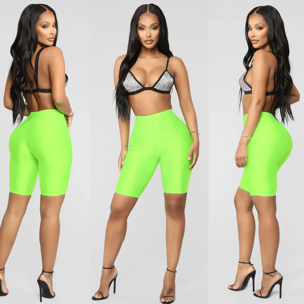 

High Waist Sports Shorts Women Biker Shorts Summer Casual Sexy Skinny Fitness Solid Bodycon Cycling Slim Bottoms Size S-XL