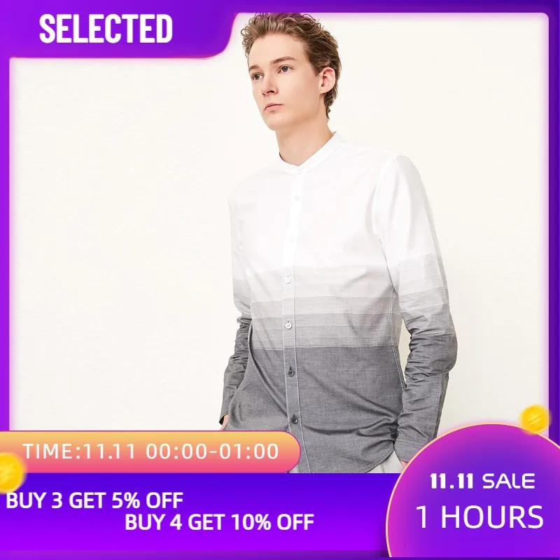 

Мужская деловая рубашка с длинным рукавом, тонкая рубашка из чистого хлопка, 418305510