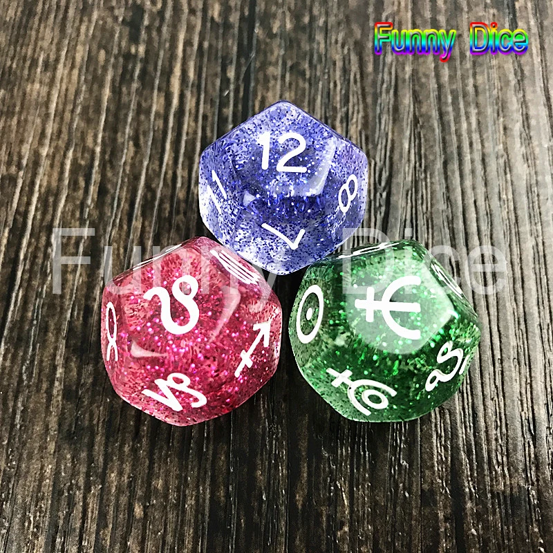 Новейший 3 шт/набор божественный кубик верх из качественного акрила 12 Сторон 6 цветов 22*22 мм с двенадцатью