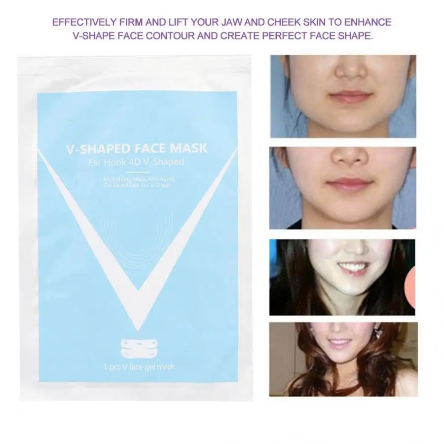 4D двойная V образная гелевая маска для лица увлажняющая похудения и кожи