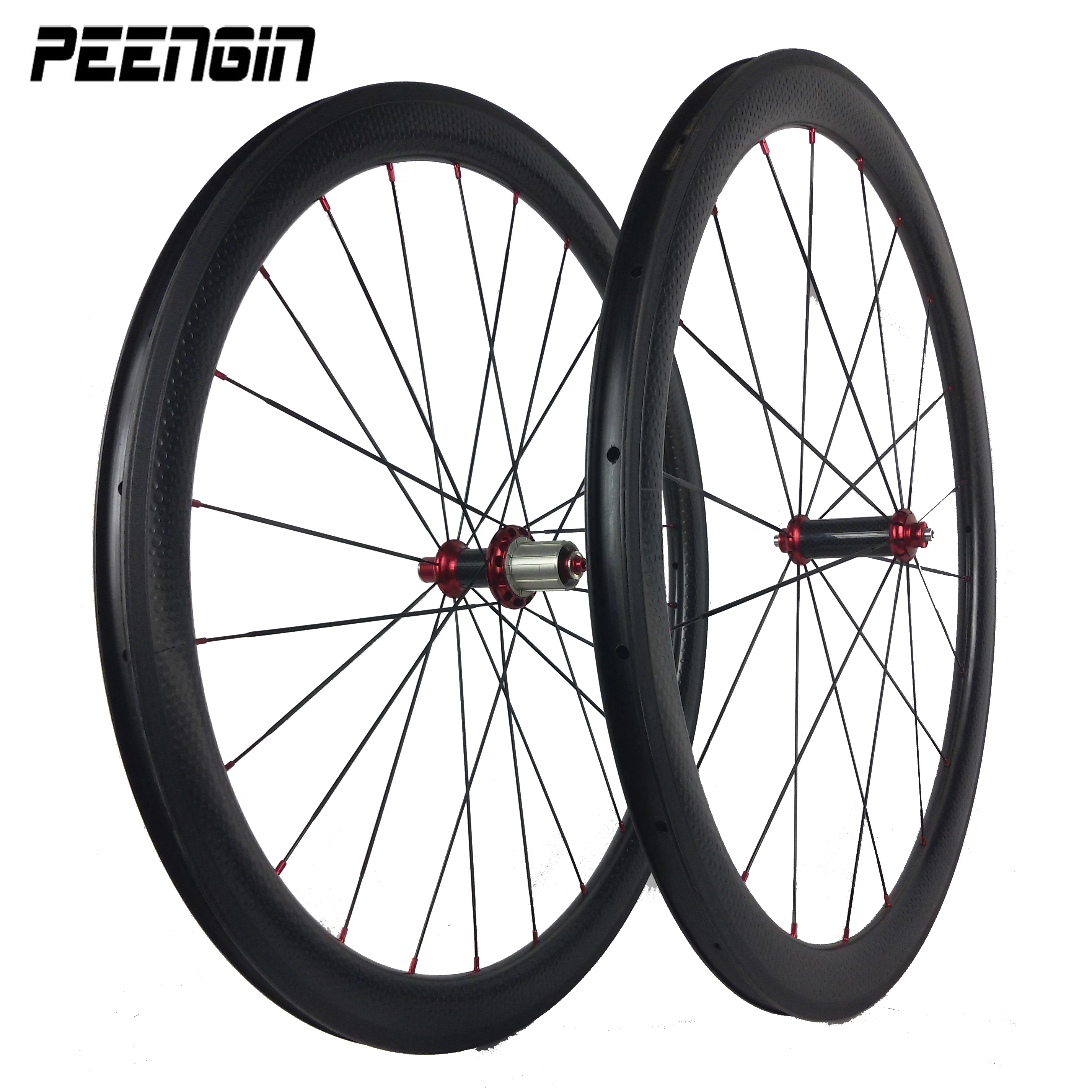 700C Carbon Dimple Bike Wheels With Basalt Brake Appearance 45mm Deep 26mm Wide Glof Balls Mooncapes Bicycle Wheelset Front/Rear