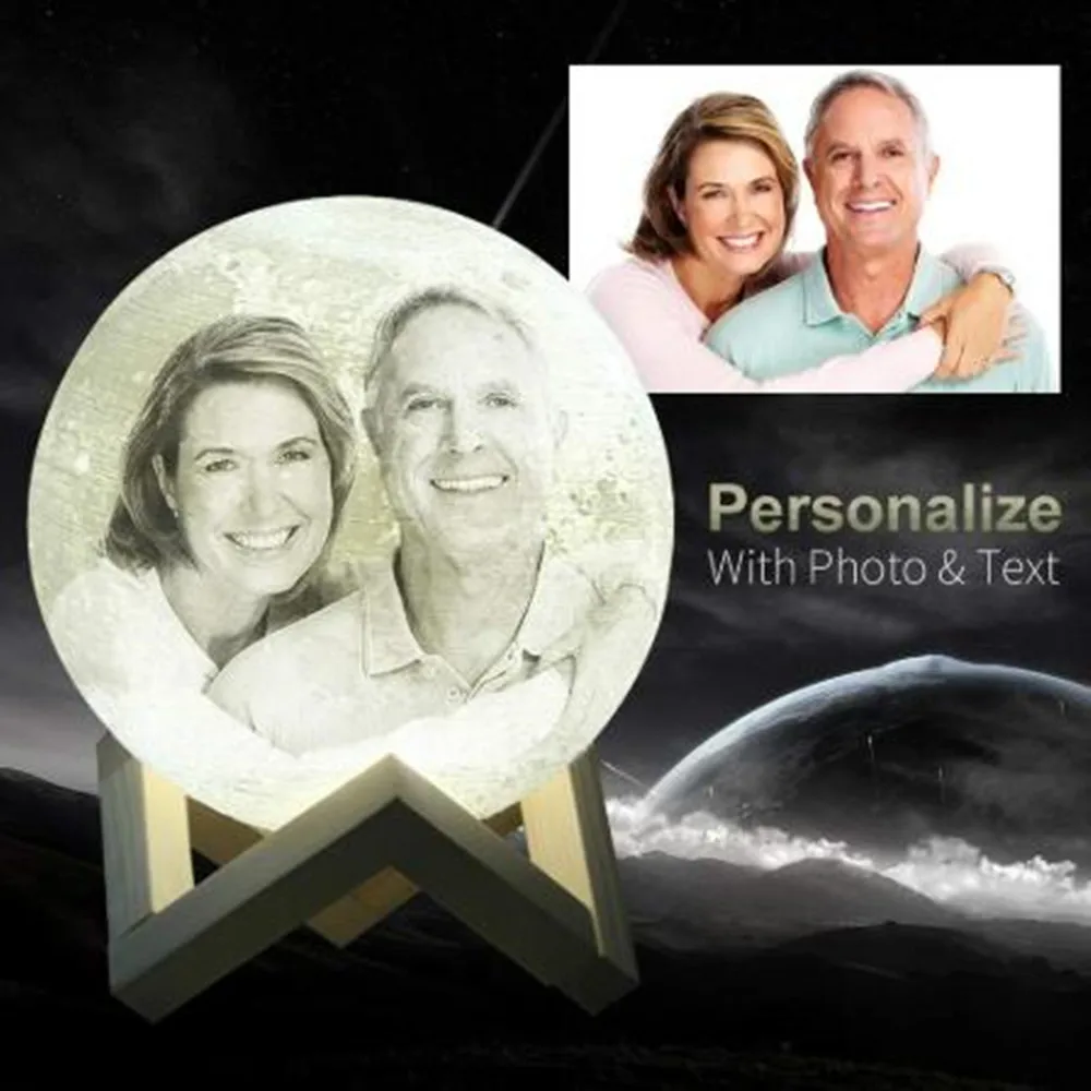 3D Луна светодиодный свет фото индивидуальный заказ лунный для Спальня украшения