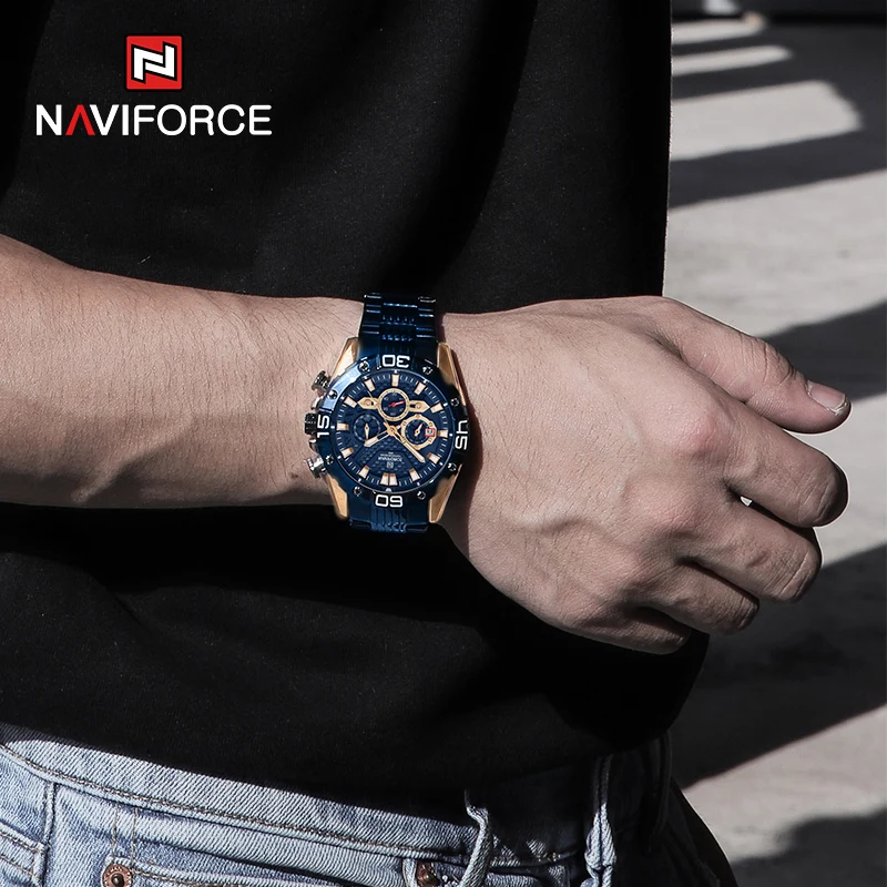 NAVIFORCE мужские часы топ класса люкс военные спортивные водонепроницаемые