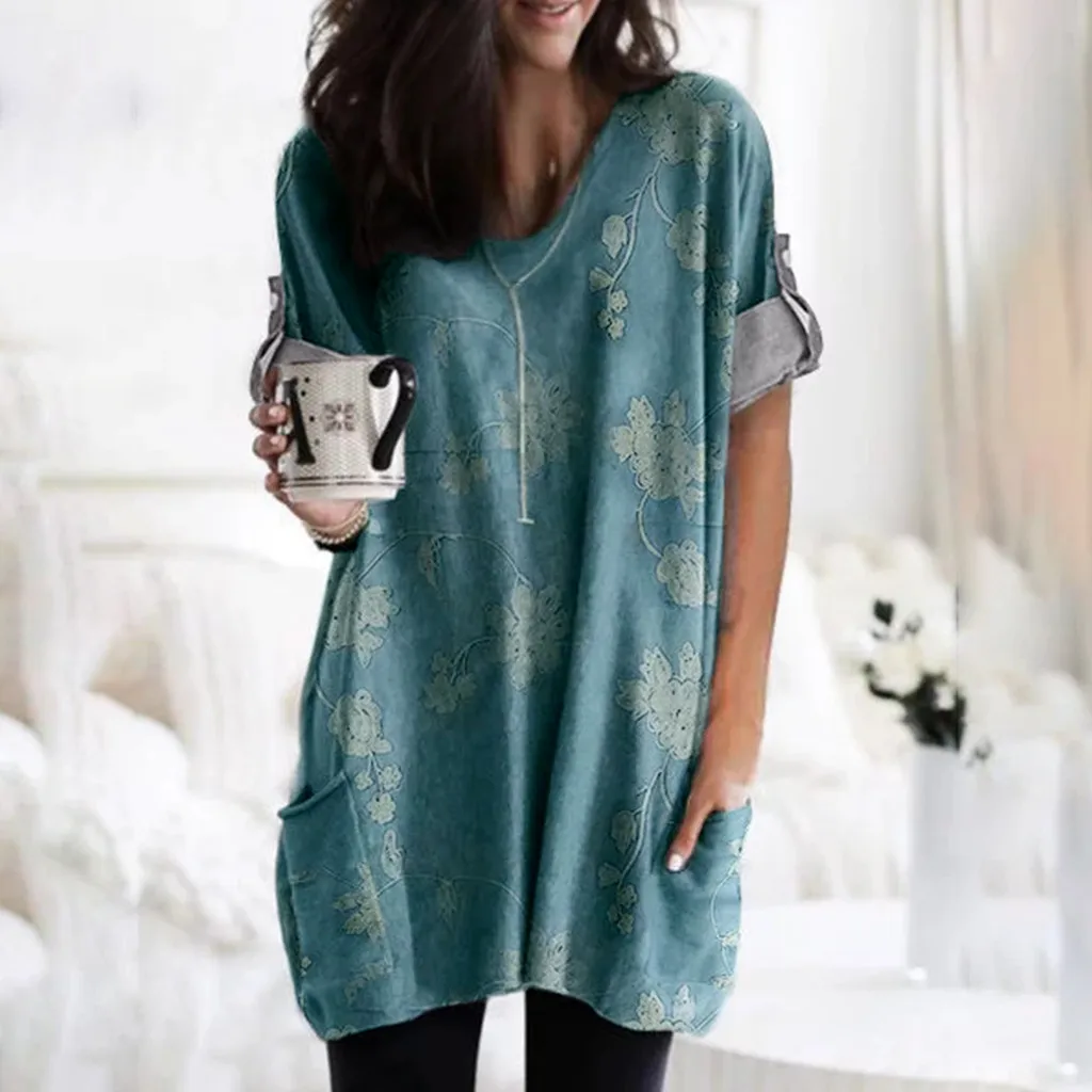 Womens Floral Print Long Sleeve V Neck Sweatshirt Loose Pullover Blouse Blusas Mujer De Moda Korean New Elegant Kimono F1 | Женская