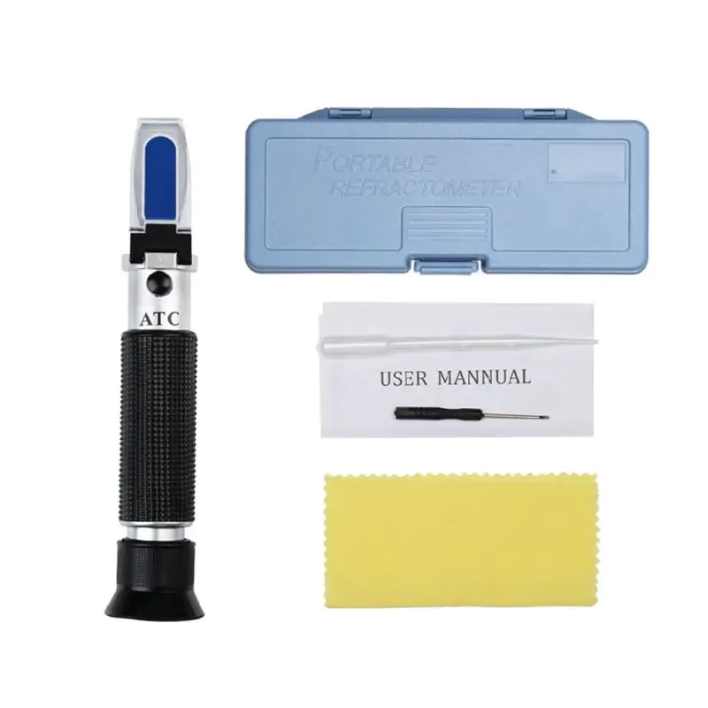 

Alcohol Refractometer Range 0-80% v/v ATC Manuel Focusing for Wine Liquor Test