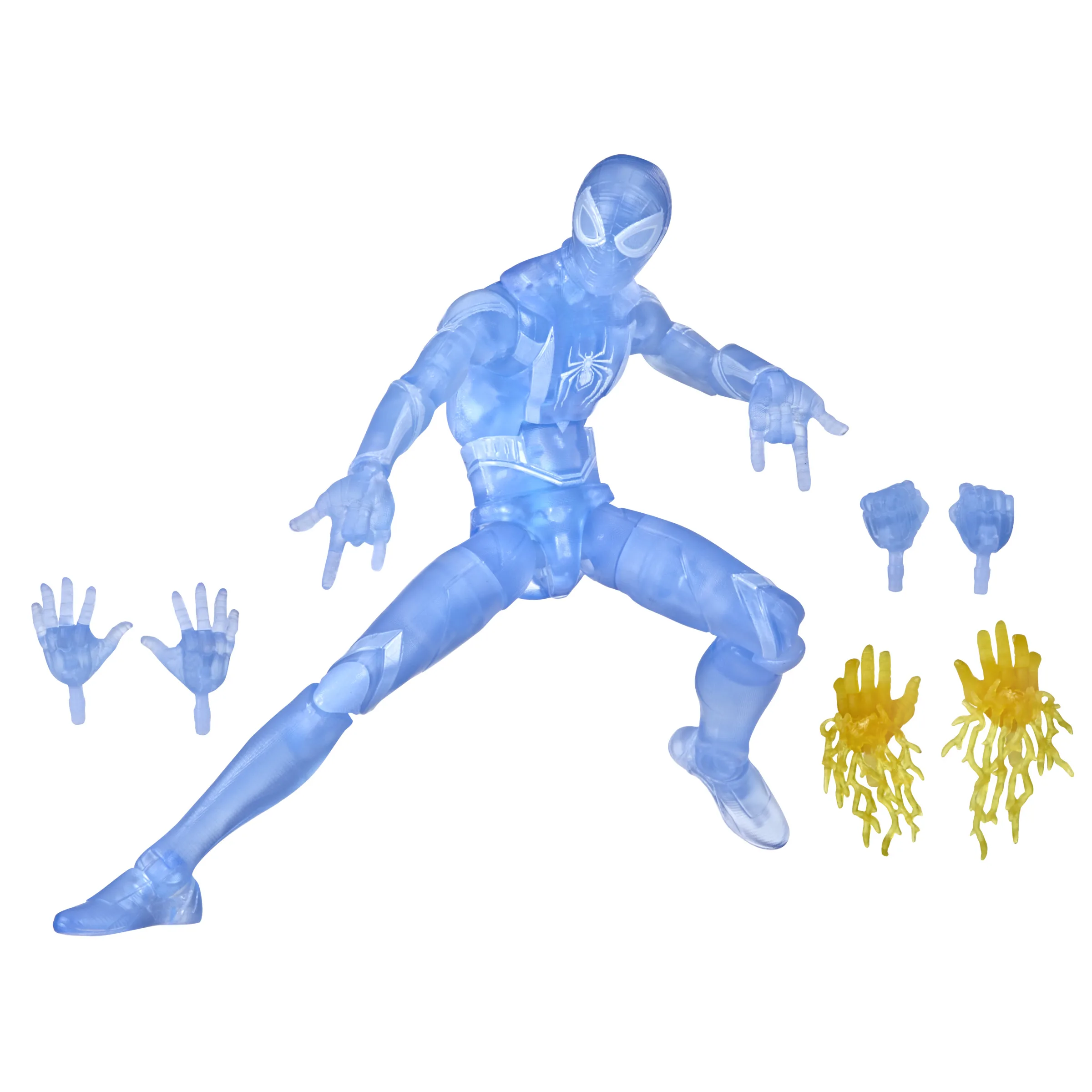 

Marvel Legends Ml Transparent Blue Spiderman Miles Ornaments Action Figure Movable Joints Christmas Present Model Toys