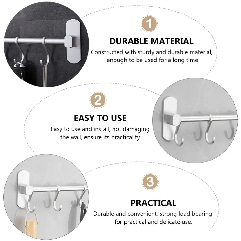 

1Pc Wall-mounted Storage Hook Household Hanging Hook Kitchenware Storage Rack