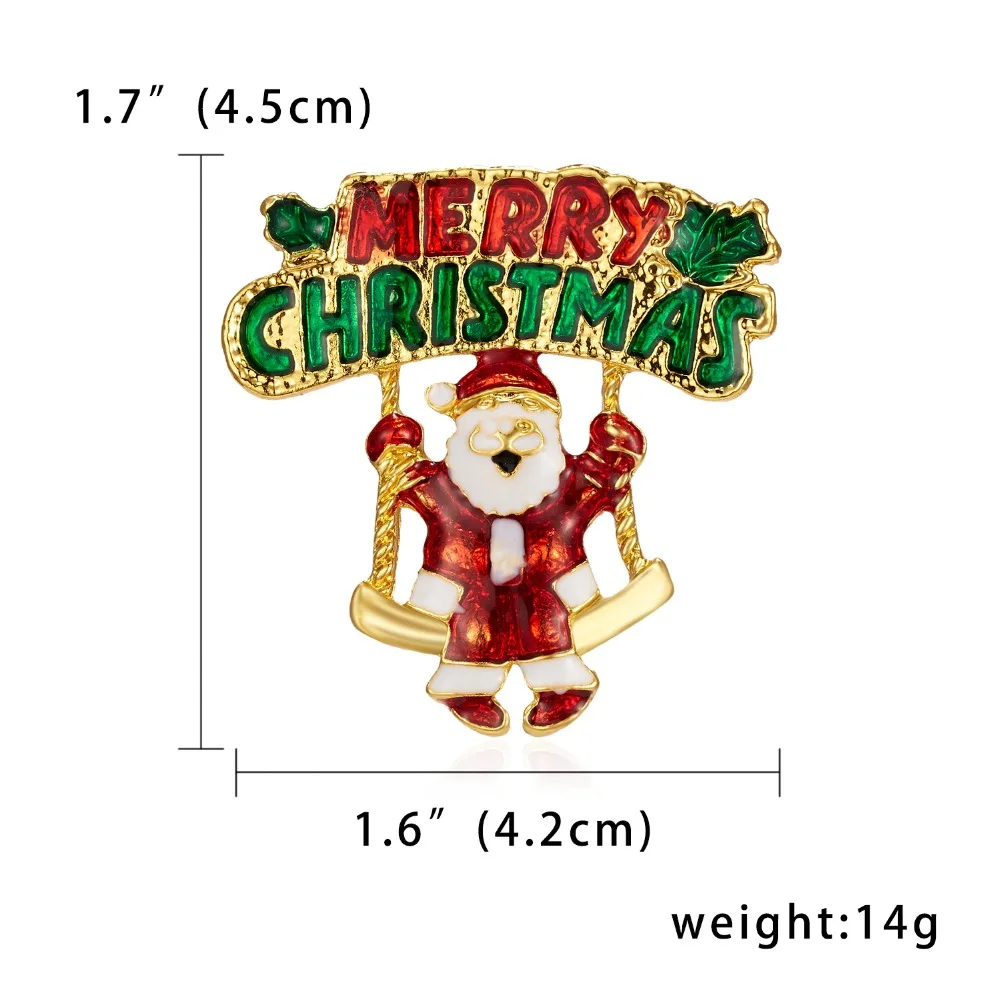 Merry Christmas броши на булавке милый Санта Клаус шляпа прекрасный Лось подарок эмаль значок брошь год Рождество Санта Клаус брошь с животными