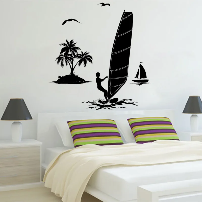 Windsurfing настенная наклейка Чайка виниловая Windsurfer настенное украшение для