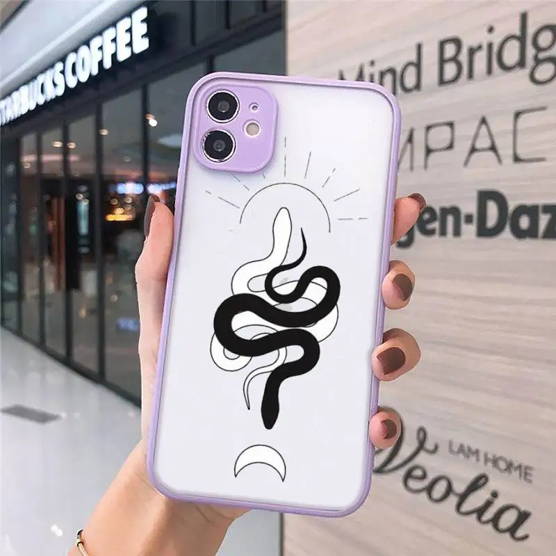 

Animal black snake Terrible horror Phone Cases Matte For iPhone 12 Mini 11 Pro XR XS Max 7 8 Plus X Hard PC Back Cover